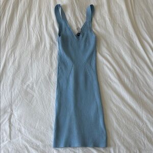 Divided Light Blue Ribbed Mini Dress